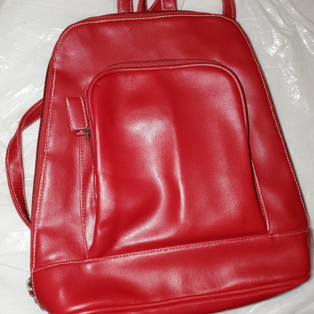 Red Faux Leather bag
